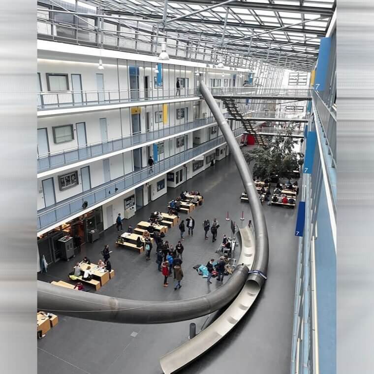 This University Has Slides so You Can Skip Waiting for the Elevator