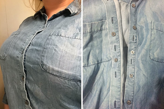 A Shirt With Hidden Buttons to Prevent a Blouse Gap