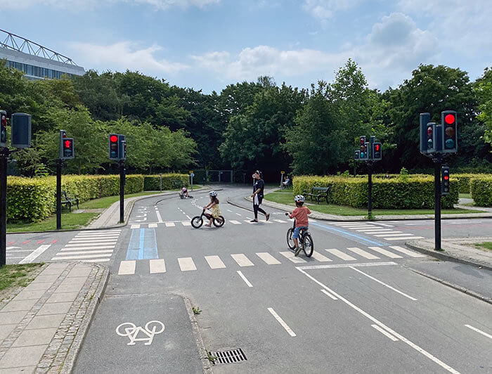 A Traffic Playground Where Kids Learn How to Safely Ride Bikes Around Cars