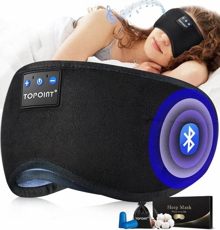 Experience Ultimate Rest with TOPOINT Sleep Mask & Bluetooth Headphones Now 36% Off!