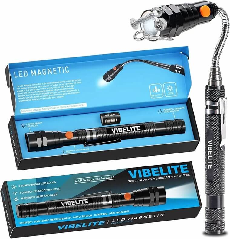 Discover the VIBELITE Magnetic Flashlight - Perfect Gift for Handy Men!