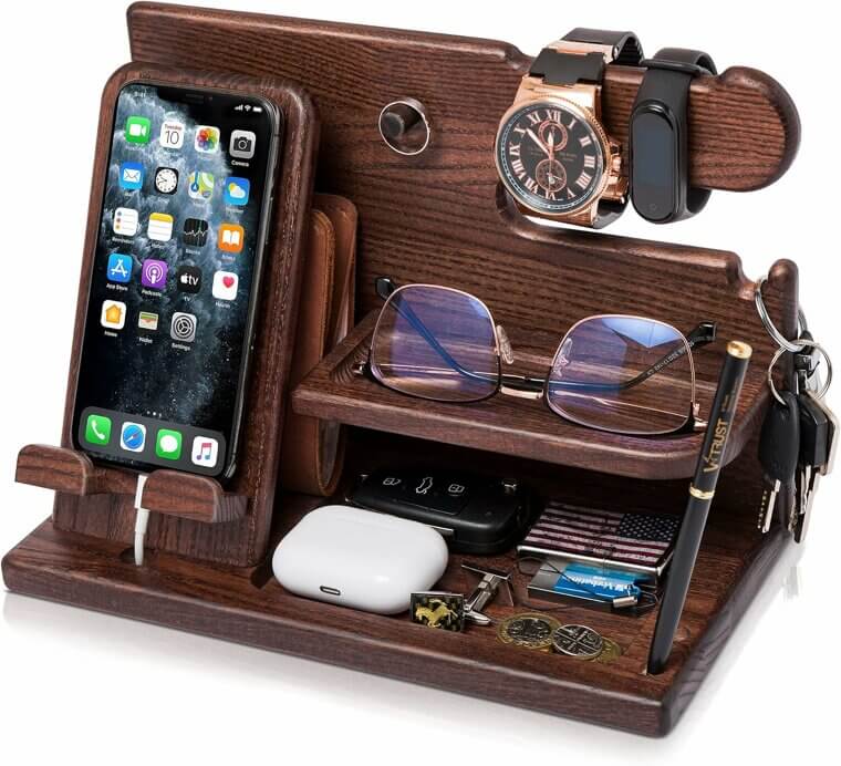 Elevate Your Space with Wood Phone Dock Organizer for Men
