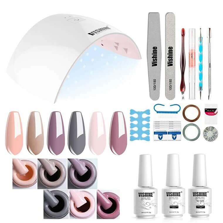 Transform Your Nails With Gel Nail Kit - 6 Colors & Tools Included
