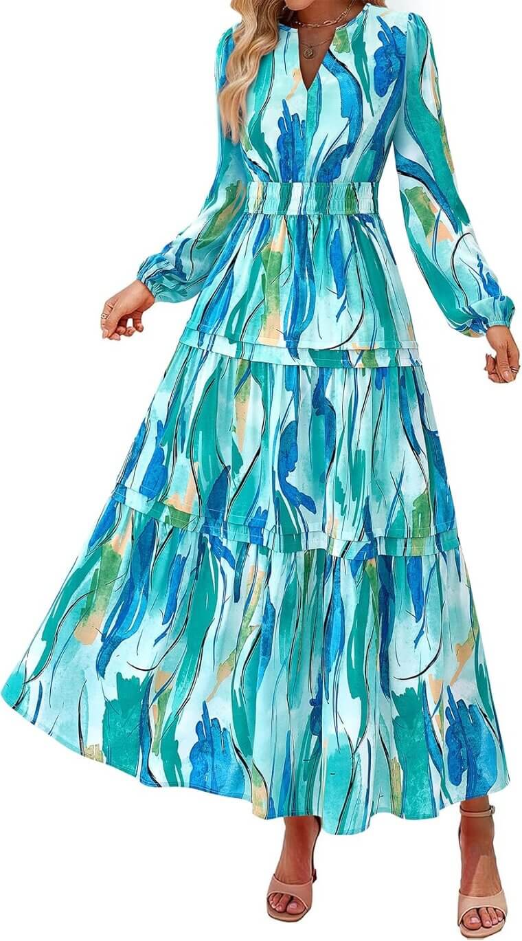 PRETTYGARDEN Boho Maxi Dress - Flowy Elegance for Any Occasion - 37% Off!