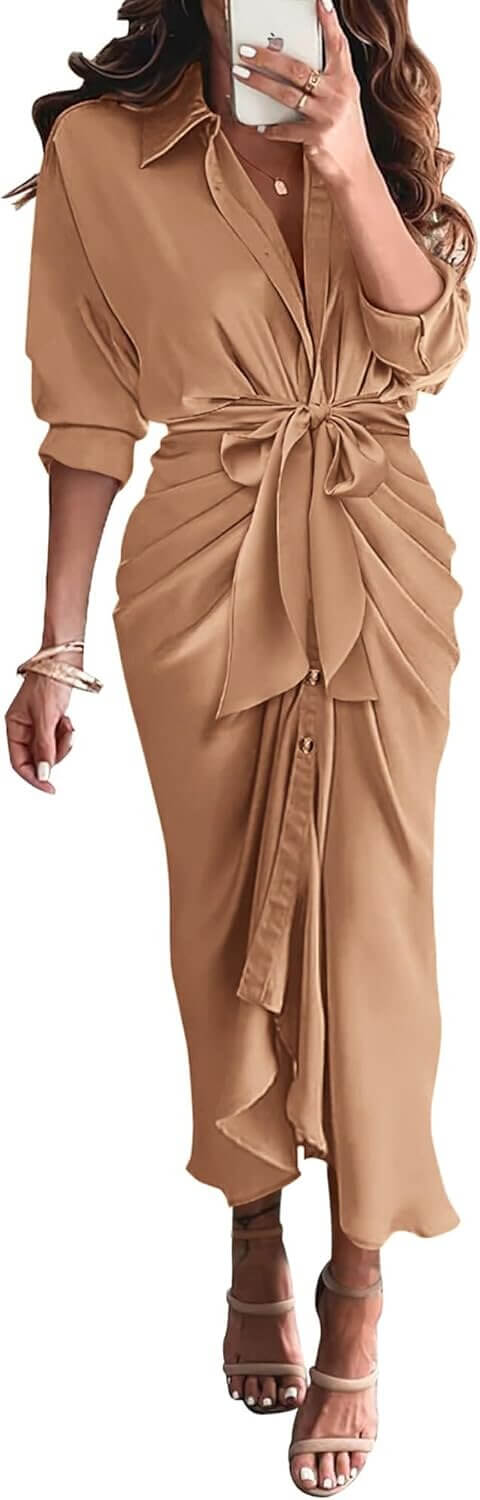 BTFBM Summer Dress - Elegant Satin Style for Any Occasion - Don’t Miss the 10% Discount!