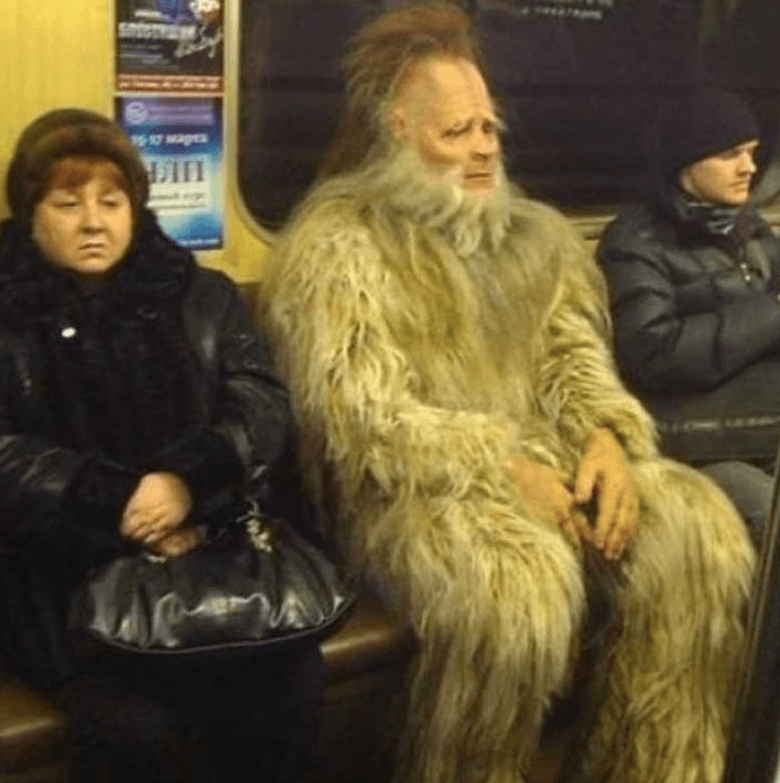 A Sasquatch Sitting On The Train