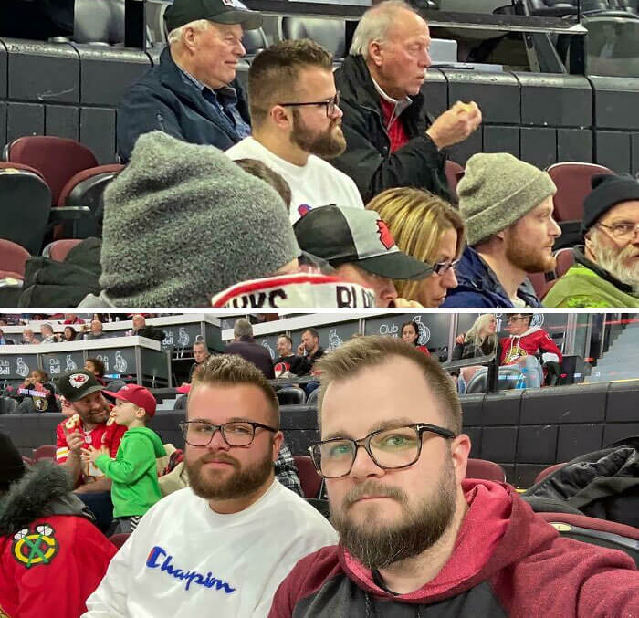 This Guy Found His Twin During A Hockey Game