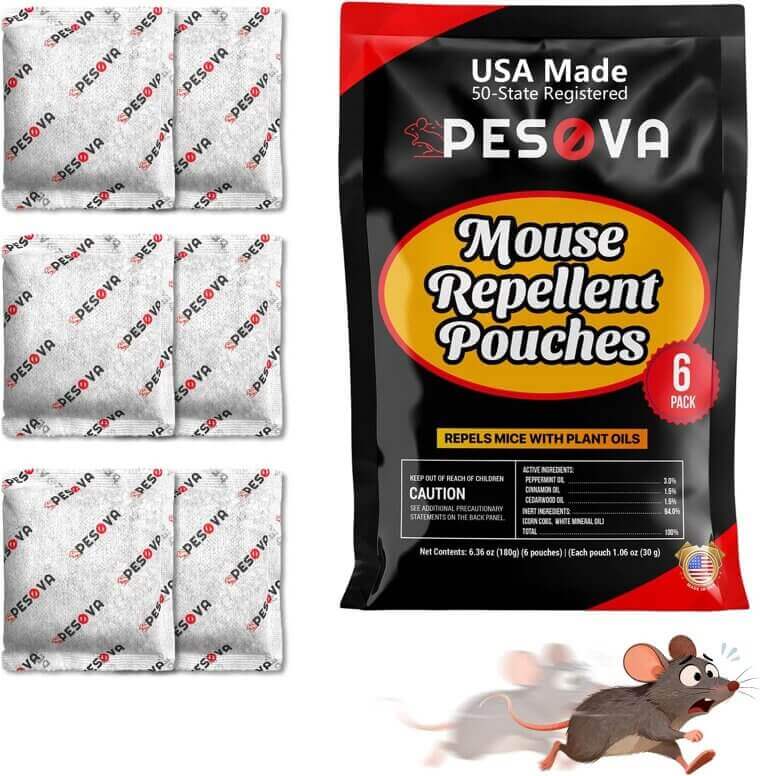 Mouse Repellent Pouches - Natural Rodent Defense for Home & Car - Now 25% Off!