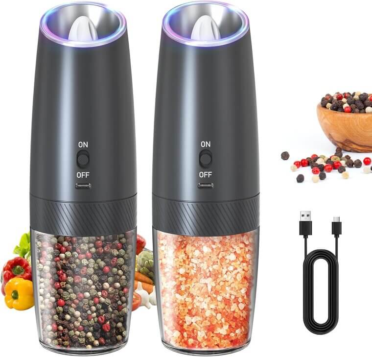 CIRCLE JOY Electric Grinder Set - Rechargeable, Adjustable, LED Light - Don’t Miss the 40% Discount!