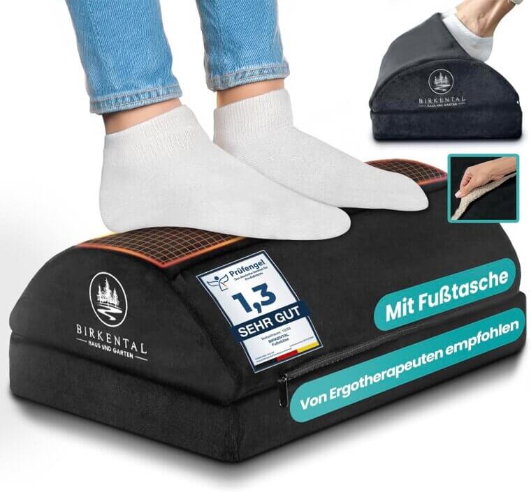 Fussstuetze Schreibtisch – Ergonomisch, Rutschfest, Höhenverstellbar - Genießen Sie 8% Rabatt! 