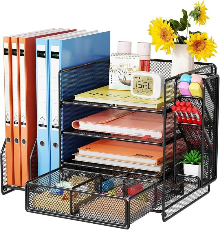 Schreibtisch Organizer Mit 5-Tier Ablage - Praktisch & Platzsparend - Genießen Sie 40% Rabatt! 