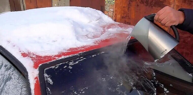 Pouring Boiling Water Defrosts Windshields Safely: False