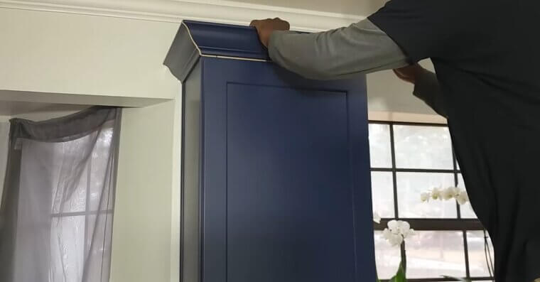 DIY Crown Molding on Cabinets