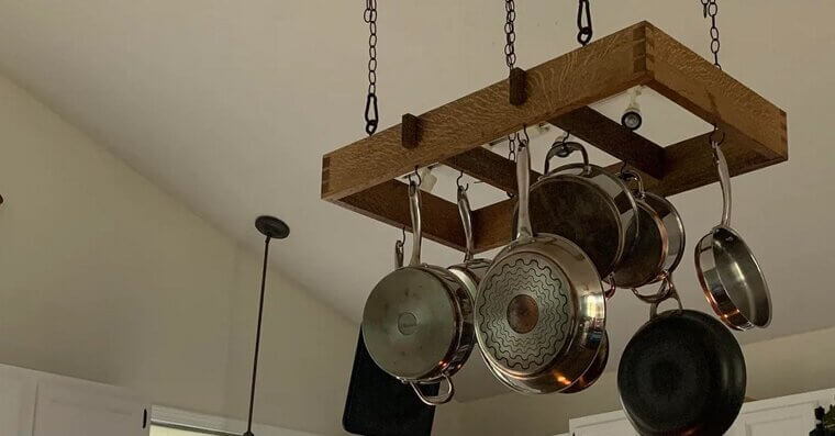 DIY Pot Racks From the Ceiling