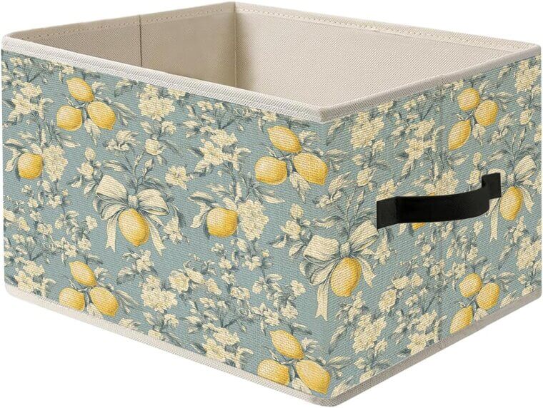 Chinoiserie Bow Storage Bin - Stylish Organization for Home & Office 
