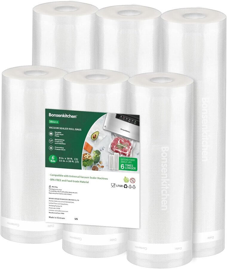 Bonsenkitchen Vacuum Bags - Durable Storage & Sous Vide Essential - Now 26% Off!