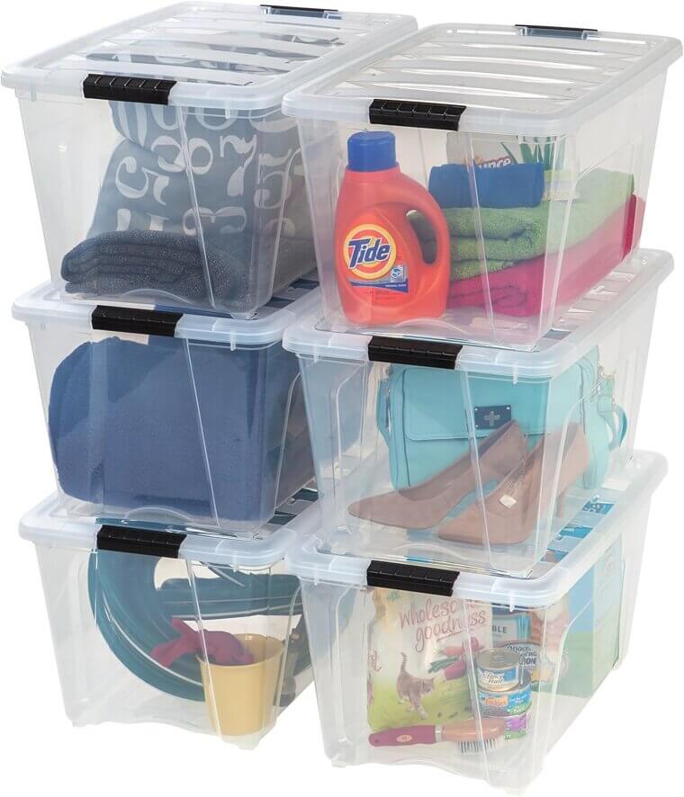 IRIS USA Storage Bins - Stackable, Durable, and Clear! 