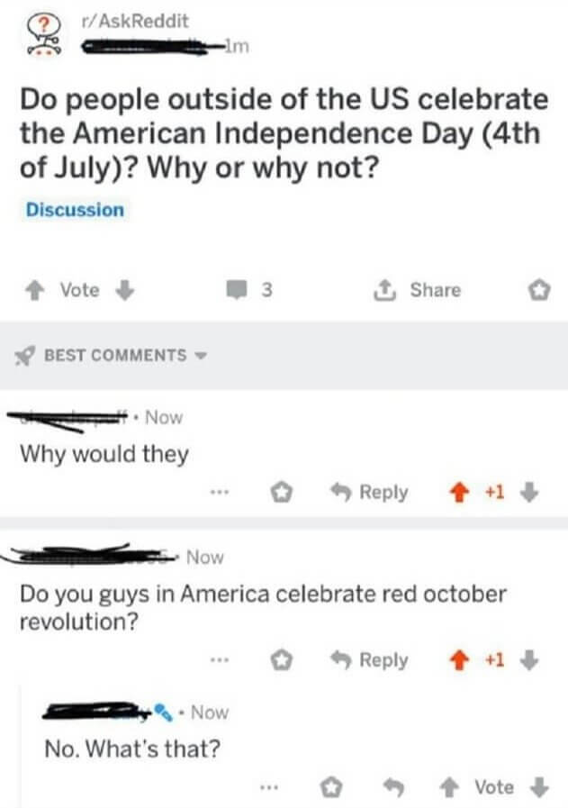 July Fourth Is An International Holiday Right?