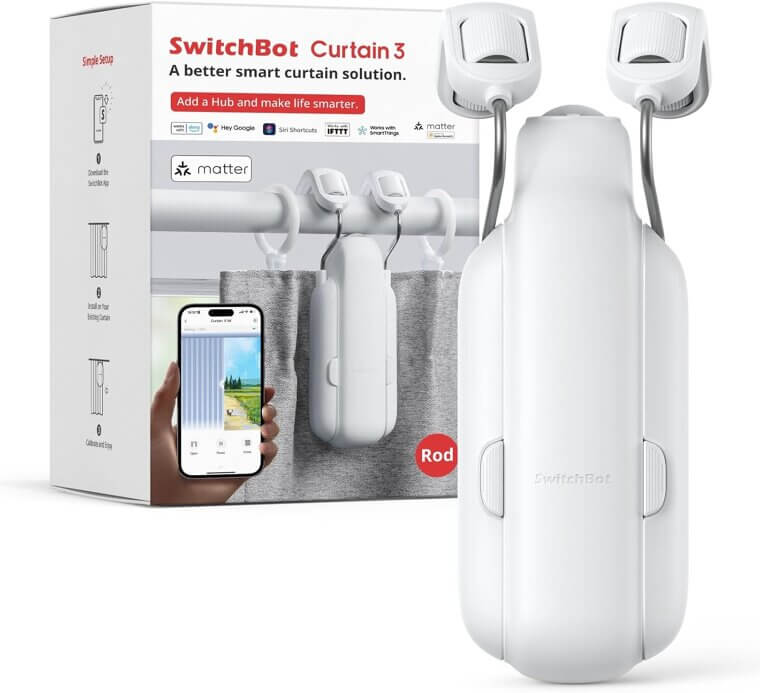 SwitchBot Curtain Opener - Make Your Curtains Smart Effortlessly - Now 38% Off!