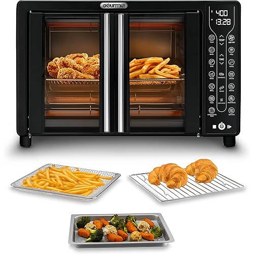 Premium Gourmia 25Qt French Door Air Fryer that Does It All. 