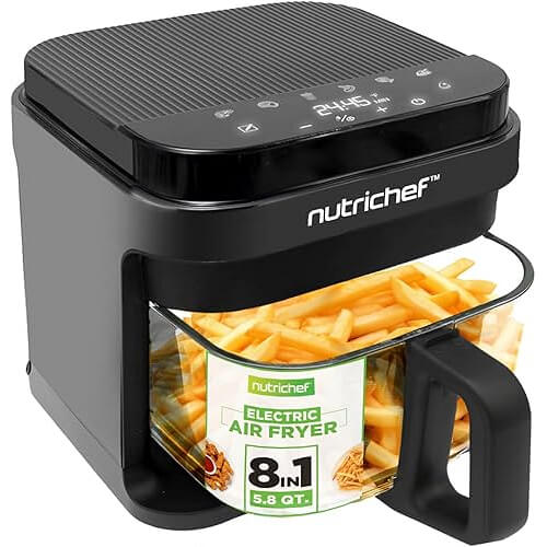 Innovative Nutrichef 5.8Qt Air Fryer that Lets You See Every Delicious Detail. Now 11% Off!