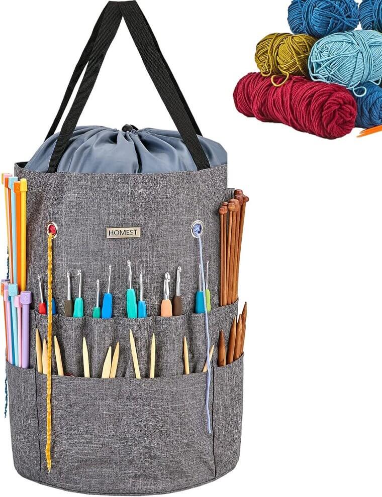 HOMEST Crochet Bag - Perfect Yarn Storage Solution, Organized Knitting On-the-Go - Now 15% Off!