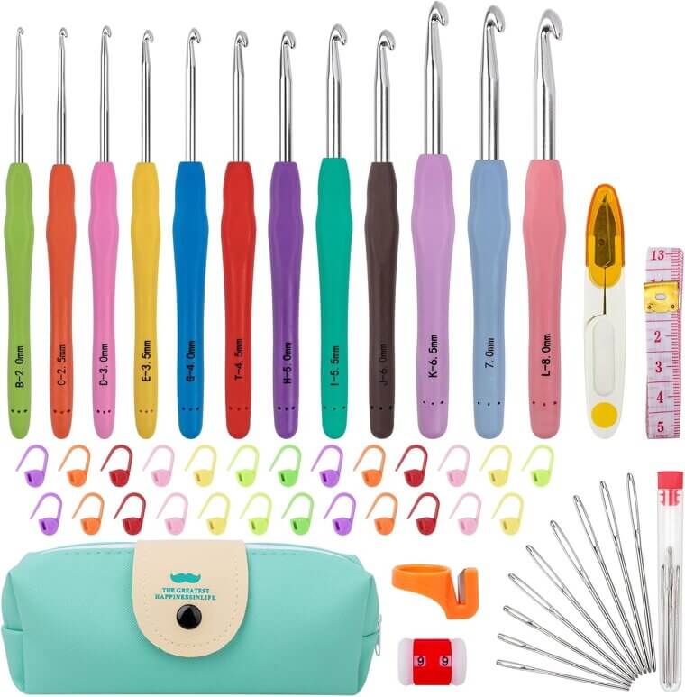 Crochet Hooks Set - 12 Sizes, Ergonomic for Comfort, Perfect for Beginners - 31% Off!