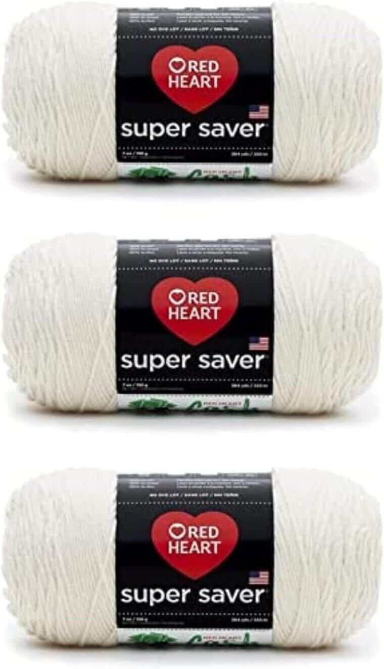 Red Heart Yarn - 3 Pack of Aran Acrylic - Durable & Versatile