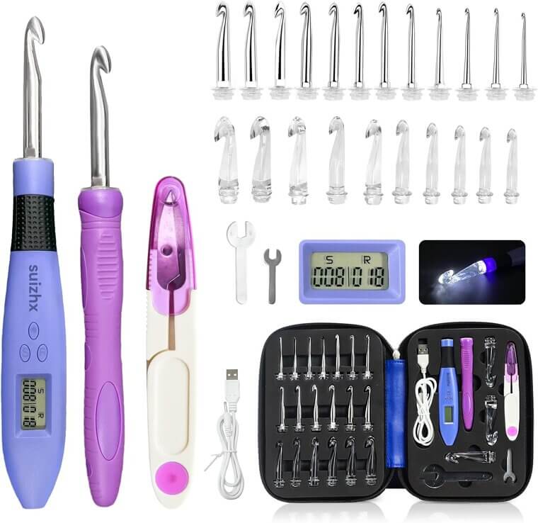 Counting Crochet Hooks with Light Up & Digital Counter - - 26% Off!
