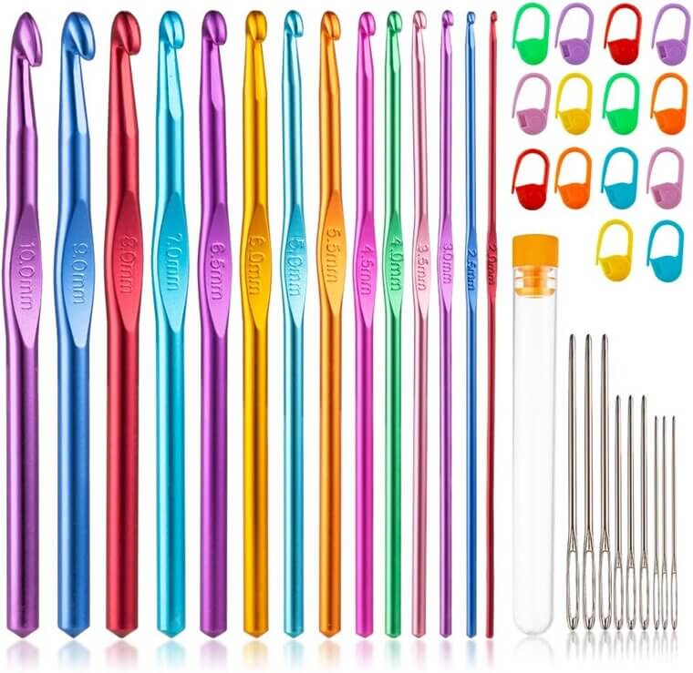 Vodiye Crochet Hooks Set - Colorful, Ergonomic Needles for Easy Crafting - Don’t Miss the 35% Discount!