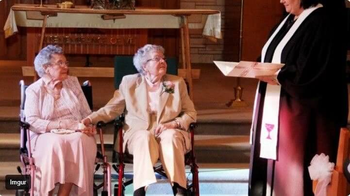 Mariage après 72 ans de vie commune