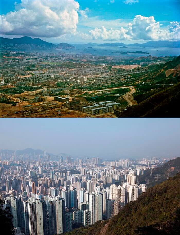 Vista de la ciudad antes y ahora
