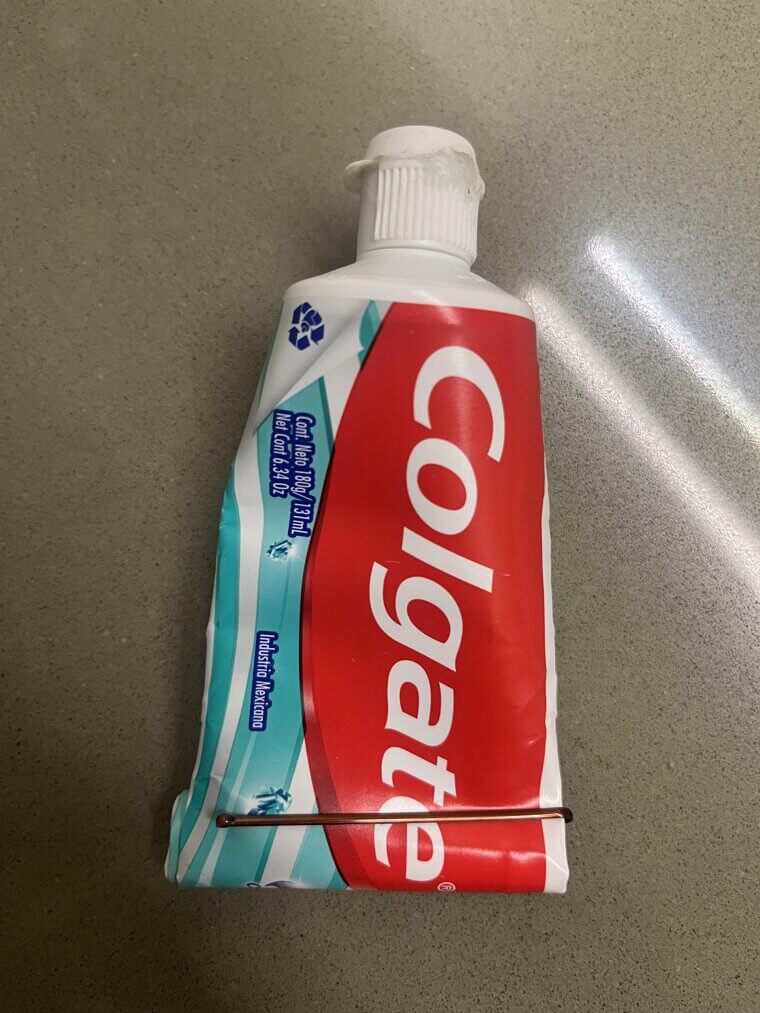 Use A Hair Clip To Squeeze Out The Last Toothpaste
