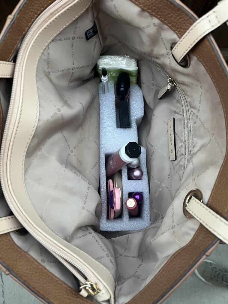 Use Foam Packaging To Organize Makeup In Your Bag