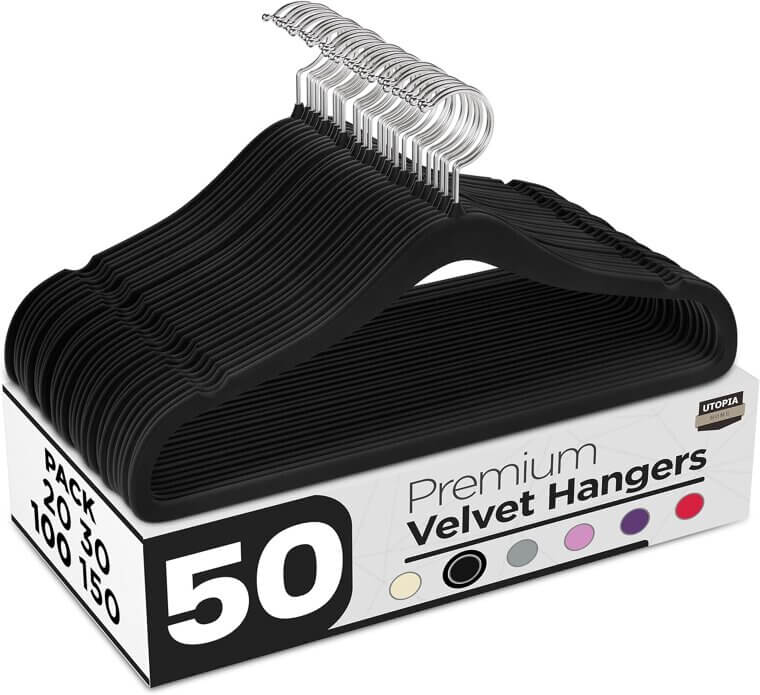 Utopia Velvet Hangers - Space-Saving, Non-Slip, Swivel Hook - Enjoy 17% Off!