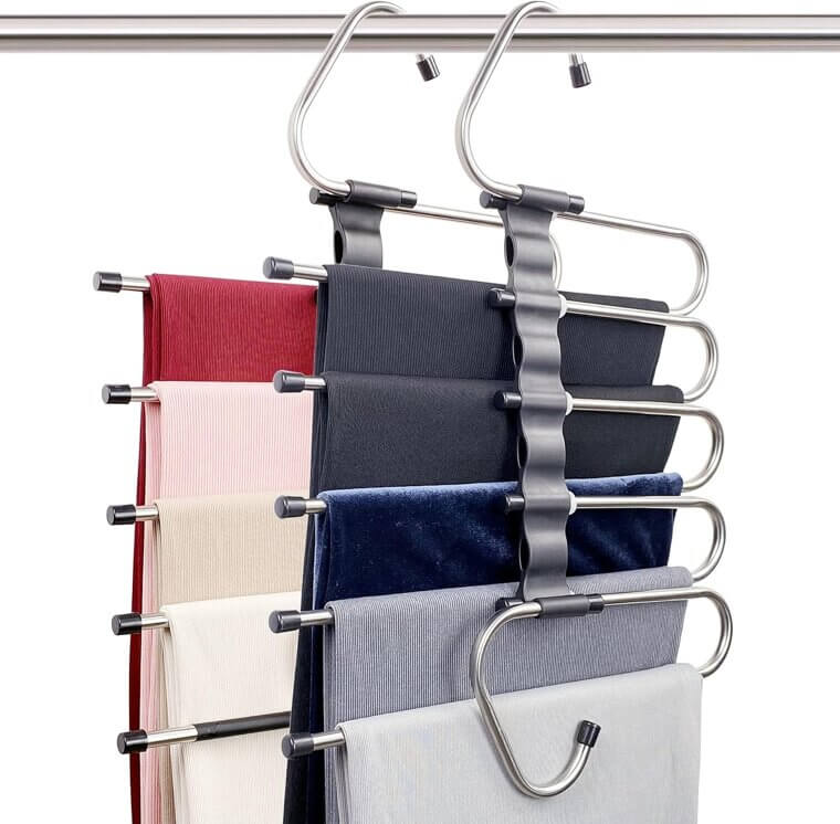 Magic Pants Hangers - Space Saving Closet Organizer with Clips - 28% Off!