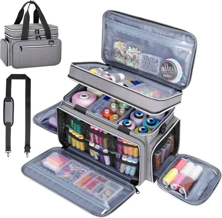 Sewing Supplies Organizer - Double Layer, Travel Ready - Don’t Miss the 6% Discount!