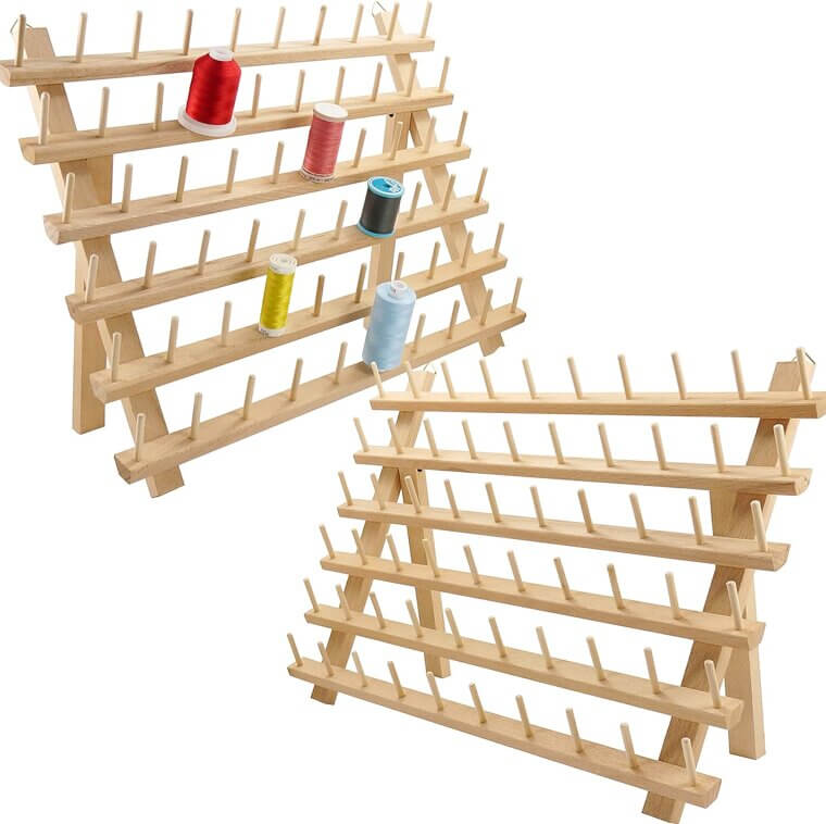 Wooden Thread Rack for Embroidery & Sewing Enthusiasts 