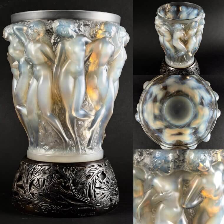 Jarrones de cristal esmerilado «Bacchantes» de Lalique: valen más de 5.000 dólares por su icónica «fluidez» art déco y su sofisticación atemporal