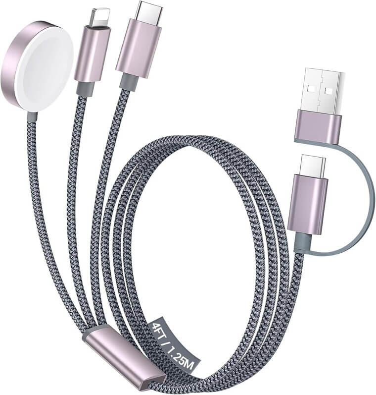 Temdan Travel Cable: Multi-Device Charger for iPhone & Apple Watch - Don’t Miss the 35% Discount!