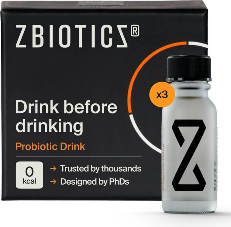 ZBiotics Probiotic - Feel Great After Drinking, Science-Backed Relief 