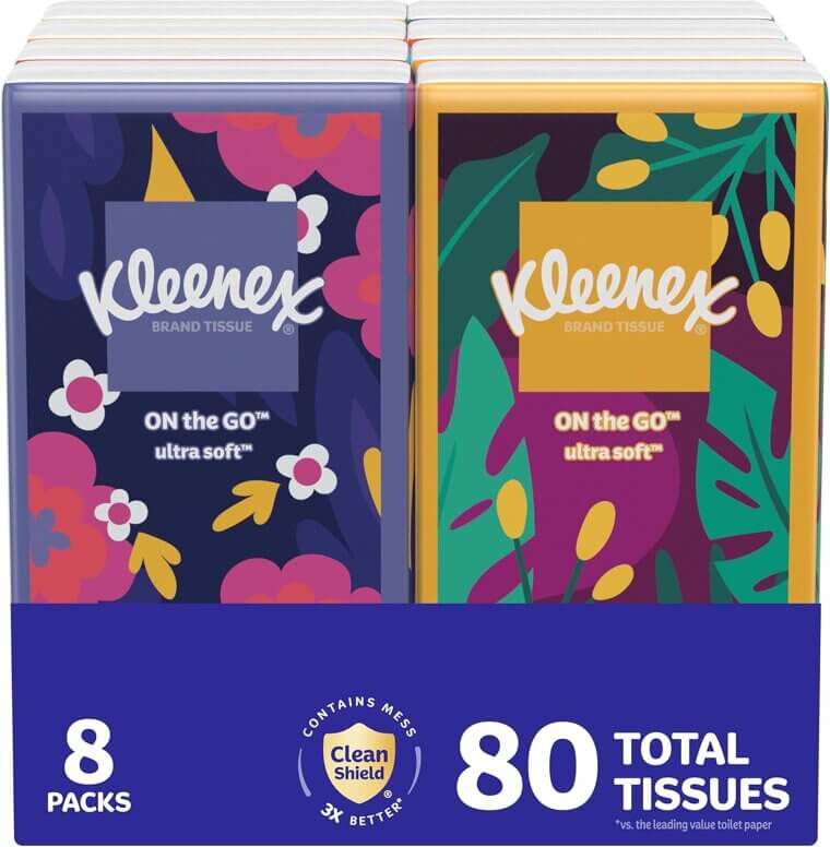 Kleenex Travel Tissues - Soft, Durable & Ultra-Absorbent 