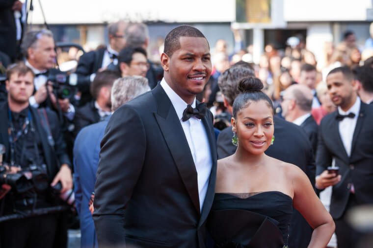 celebrity couples La La Anthony (5'6″)/Carmelo Anthony (6'8″)