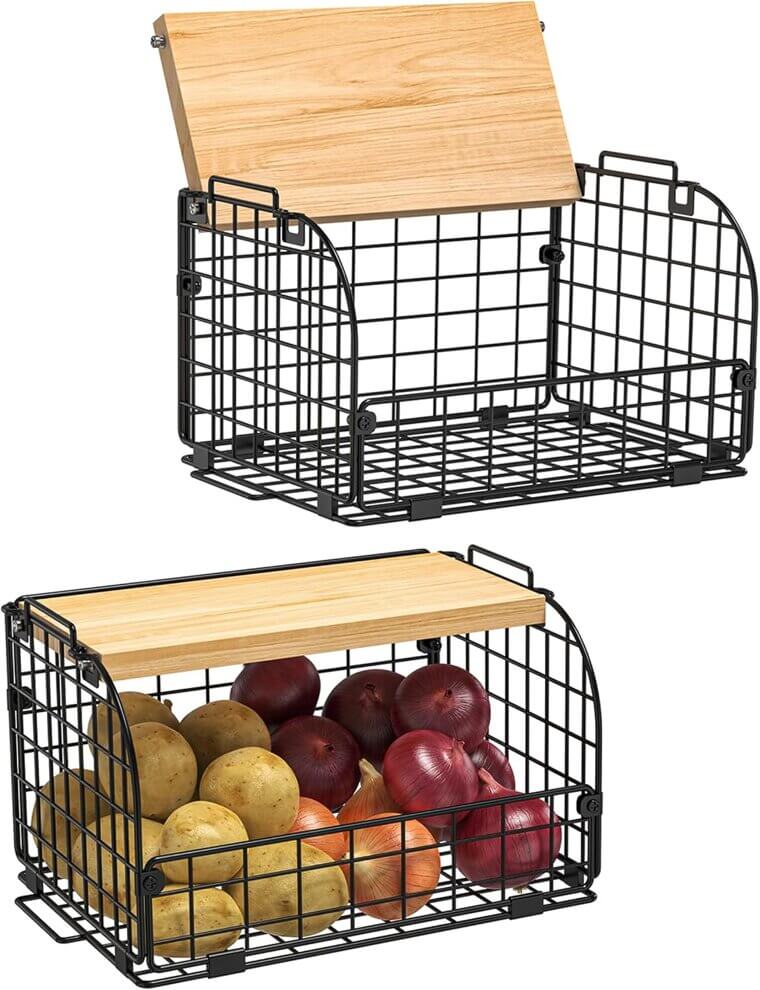 Stackable Wire Baskets - Organize Your Space Effortlessly - 29% Off!