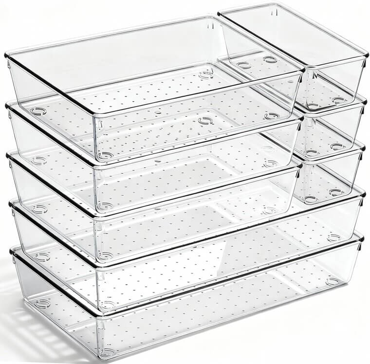 Clear Drawer Organizers - Versatile Storage for Every Room - 55% Off!