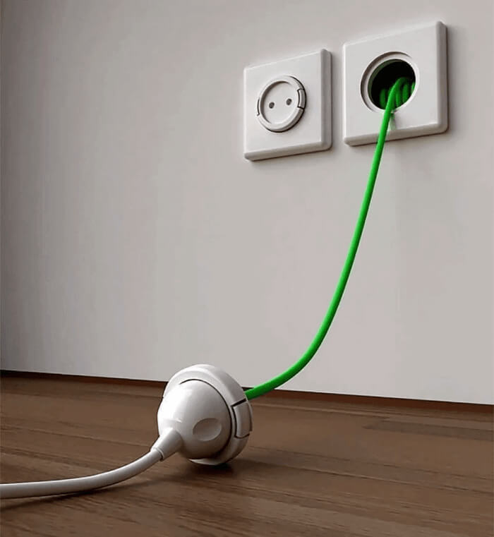 Declutter With A Built-In Extension Cord