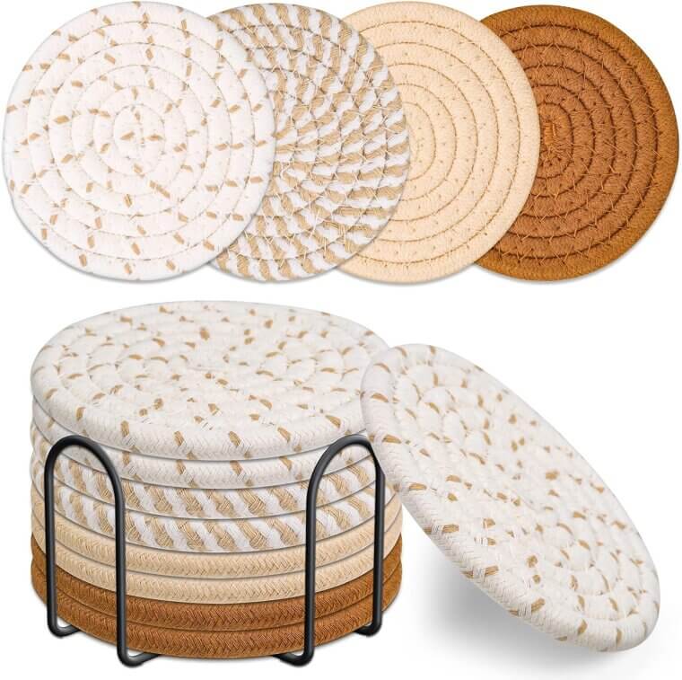Mckanti Woven Coasters: Stylish Protection for Your Table - Don’t Miss the 36% Discount!