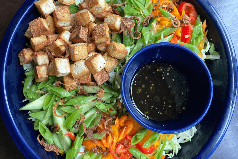 Baked Tofu & Edamame Salad