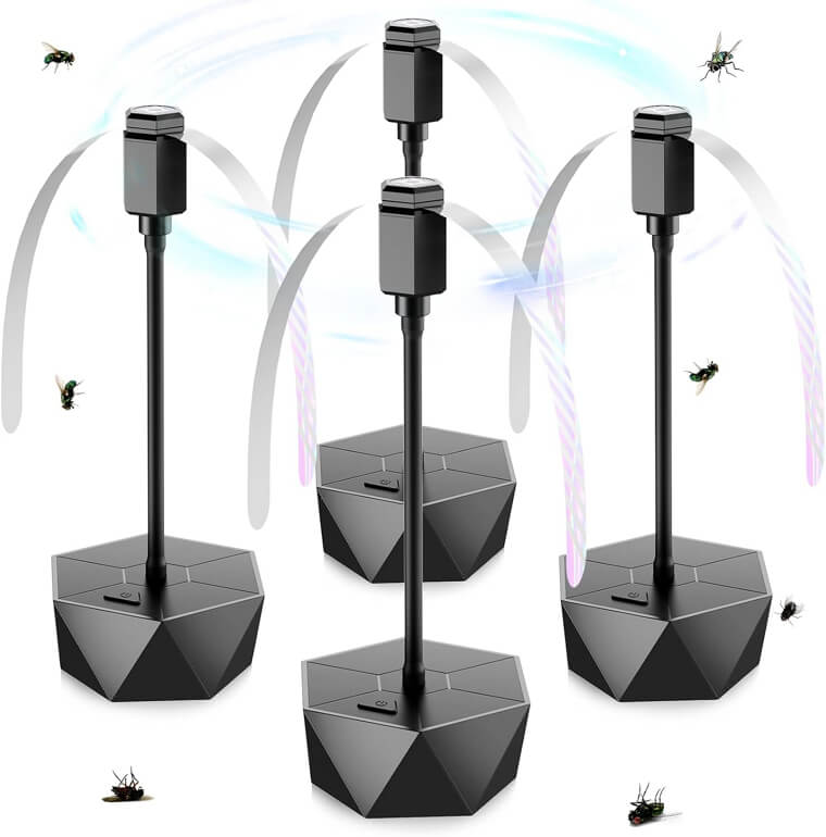 A Set of Chemical-Free Fly Repellent Table Fans to Keep Pesky Bugs From Ruining Your Outdoor Cookouts.