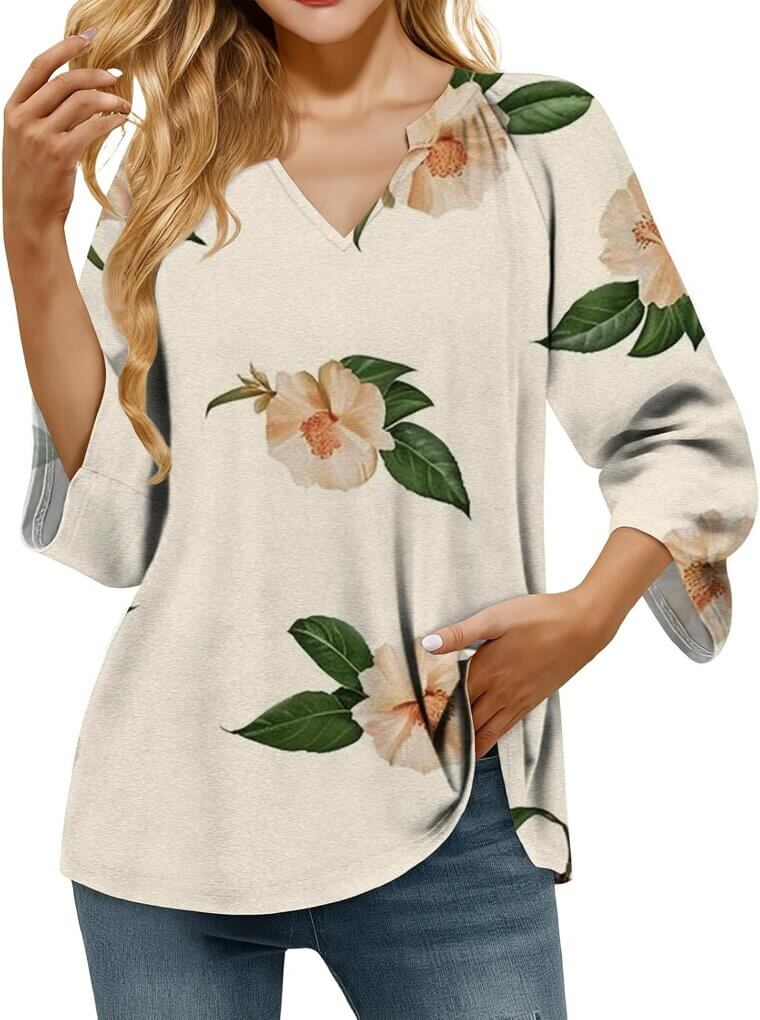 MARSVOVO V Neck Blouse - Perfect for Casual & Business Looks 